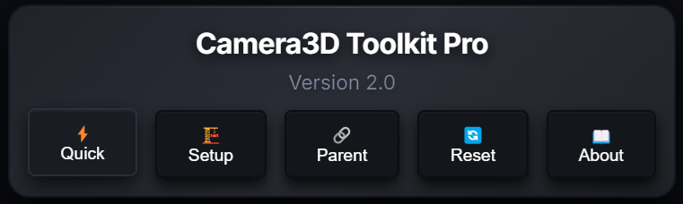Camera3D Toolkit Pro Setup Interface